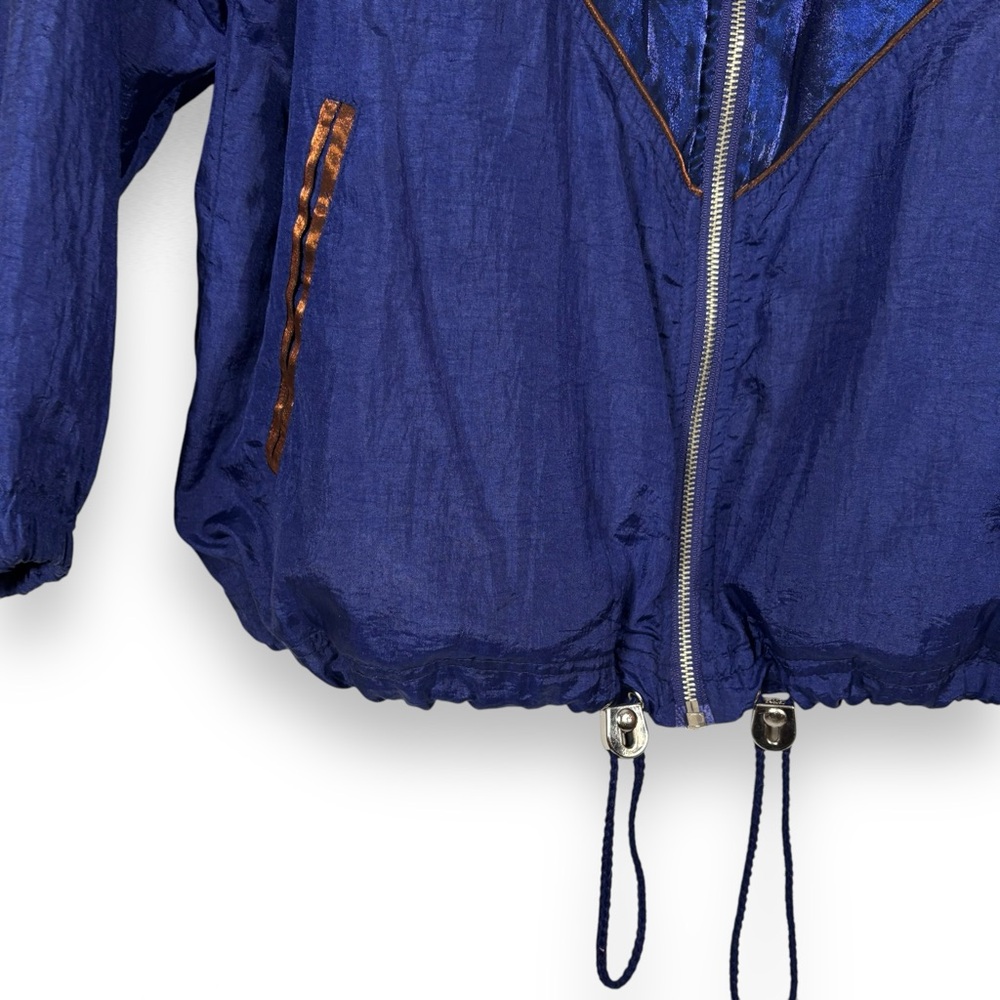 Men's Blue and Silver Hooded Jacket - Picture 4 of 10